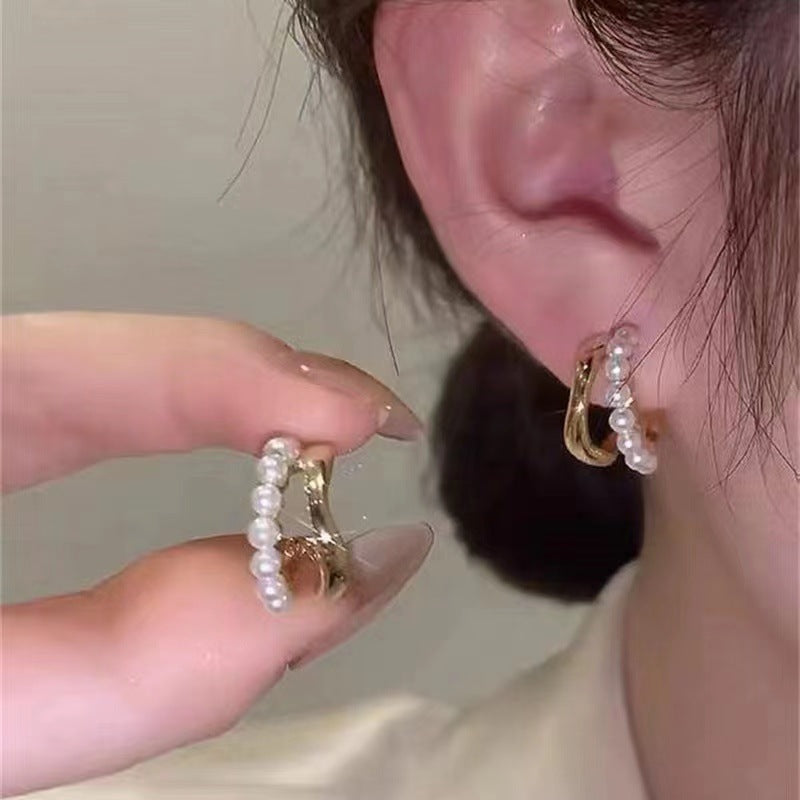 Women's Sier Needle Retro Geometric Metal Design Earrings