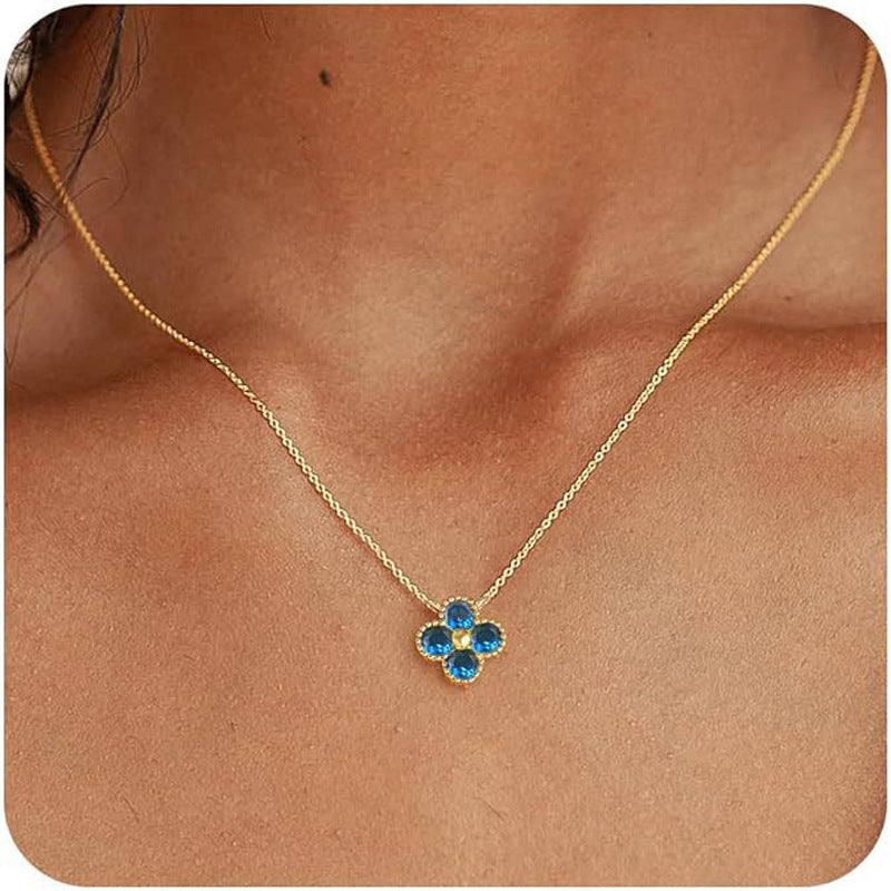 Women's Colors Four-leaf Clover Affordable Luxury Fashion Temperament Design High-grade Pendants