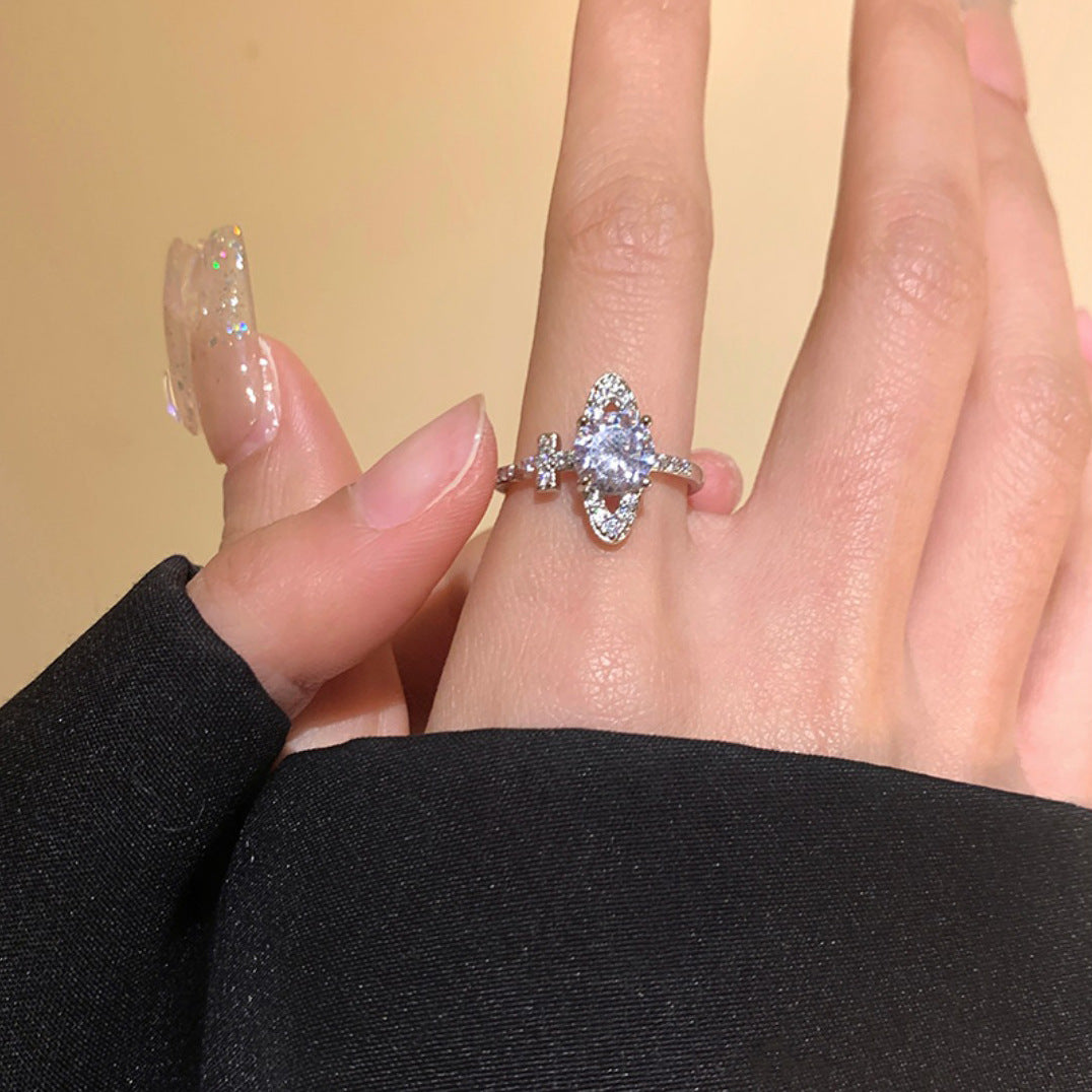 Irregular Female Sier Design Sense Niche Opening Rings