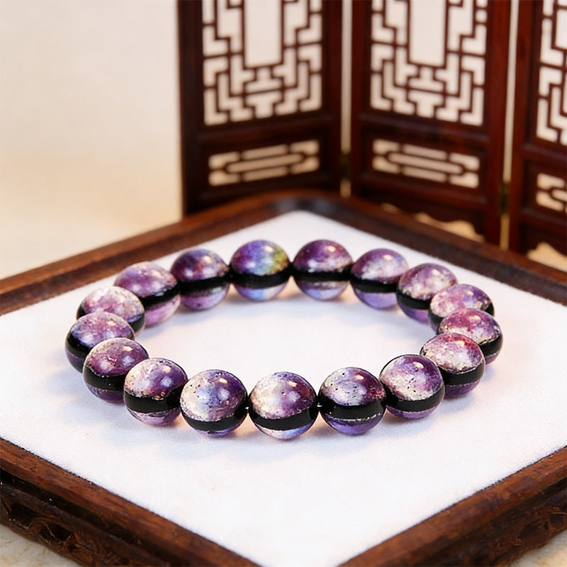 Sier Foil Luminous Beaded Gradient Color High Bracelets