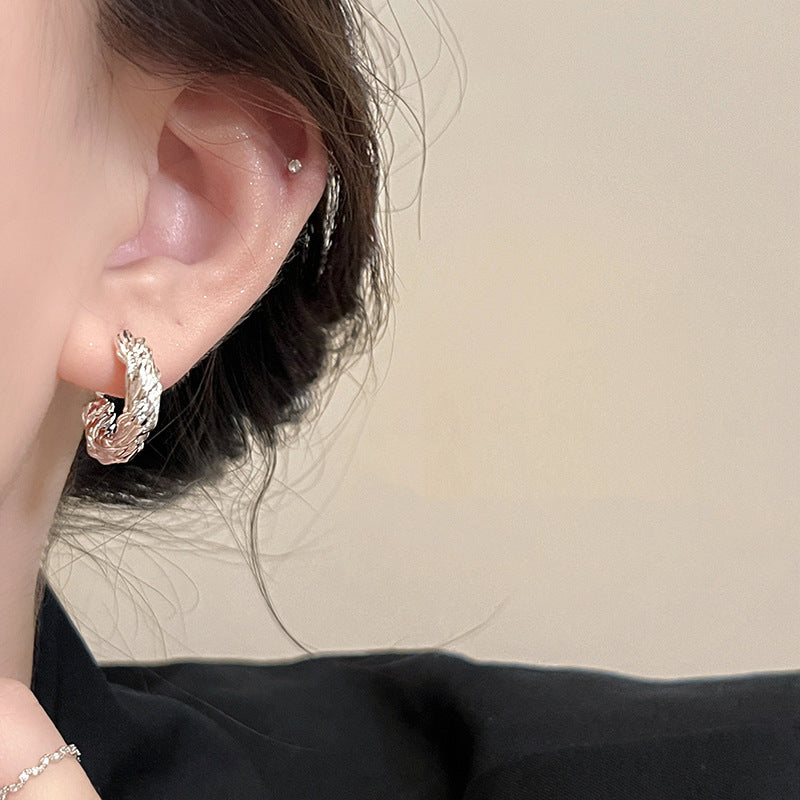 Women's Wind Irregular Twisted Ear Unique High Sense Earrings
