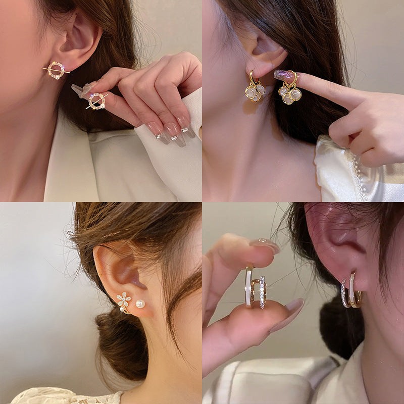 Women's Niche Design Simple Rhinestone High-grade Temperament Earrings