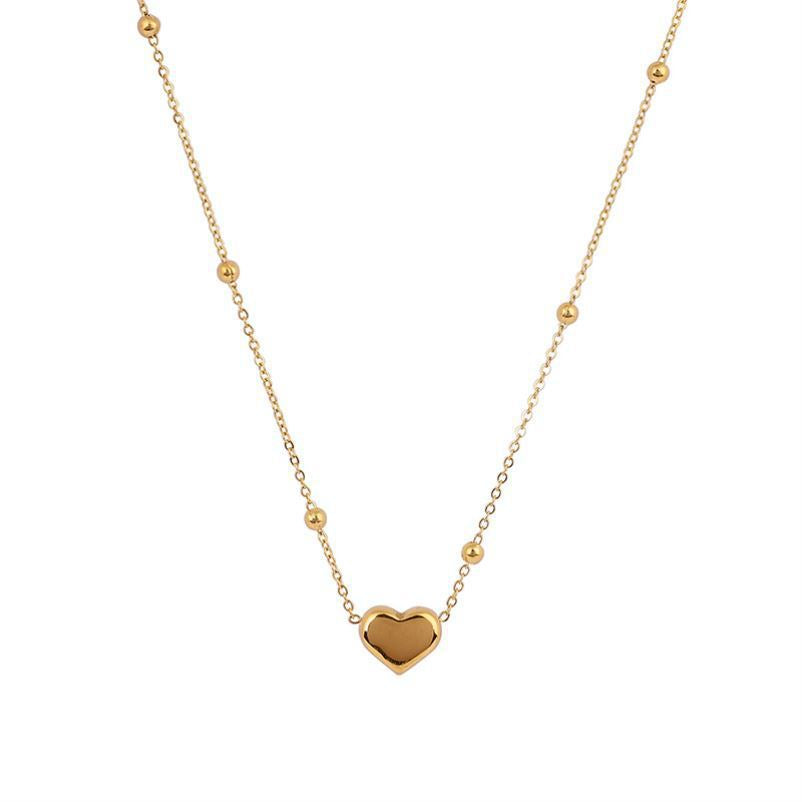 Women's Steel Colorfast Heart-shaped For Cold Style Simple Temperament Necklaces