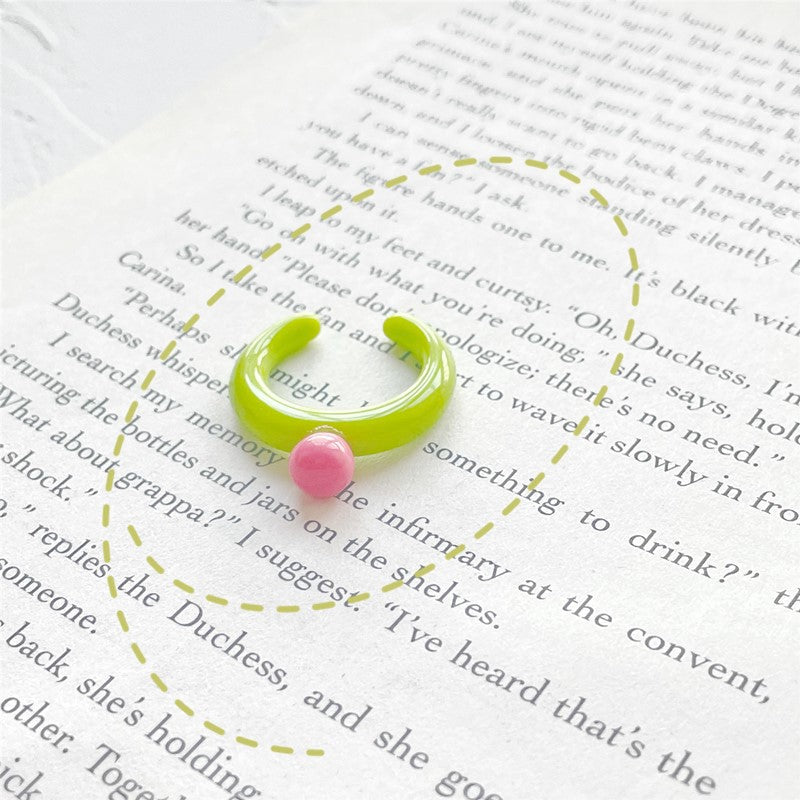 Cute Heart Resin Small Butterfly Open Adjustable Index Finger Ring