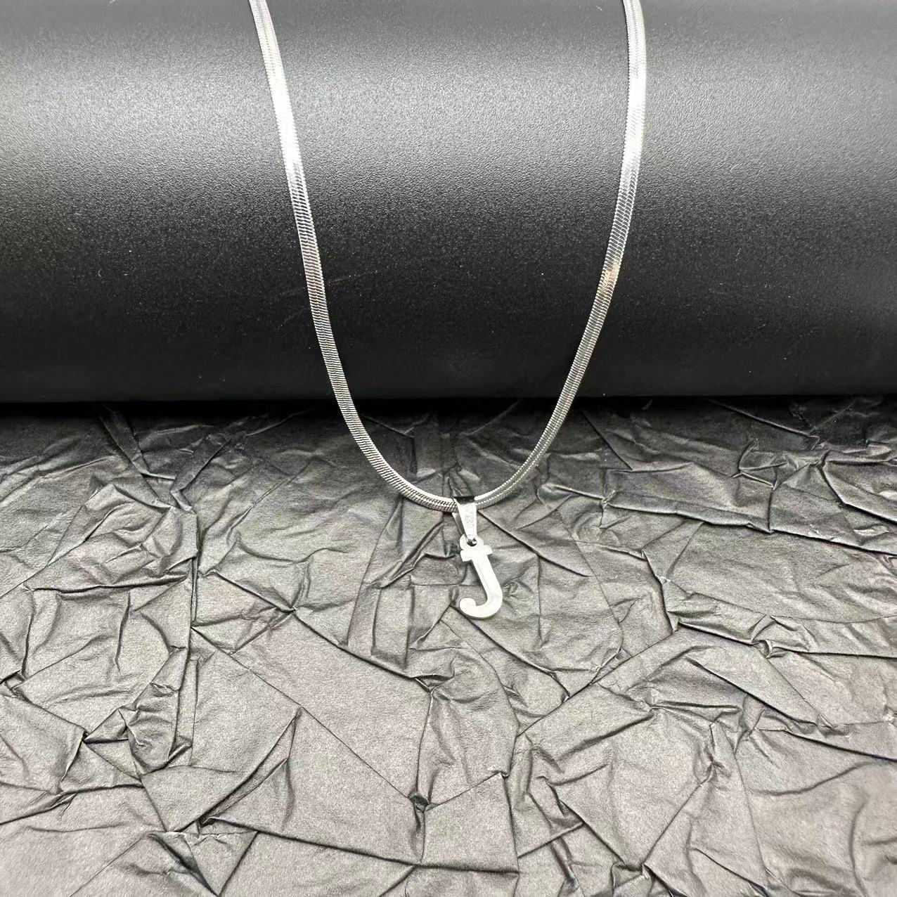Letter Blade Chain Stainless Steel Material Necklaces