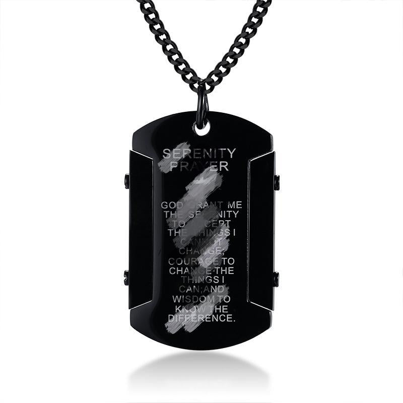 Men's Logo Stainless Steel Personalized Tag Square Pendants