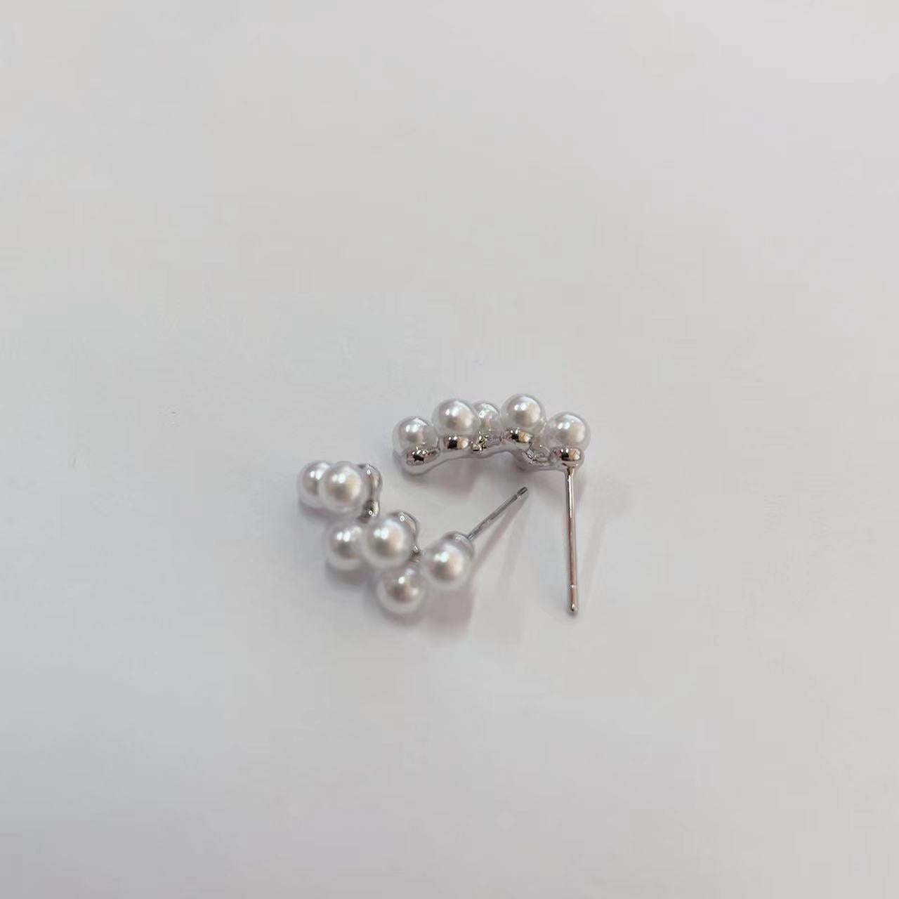 Women's Sier Pearl Design High-grade Gentle Graceful Earrings