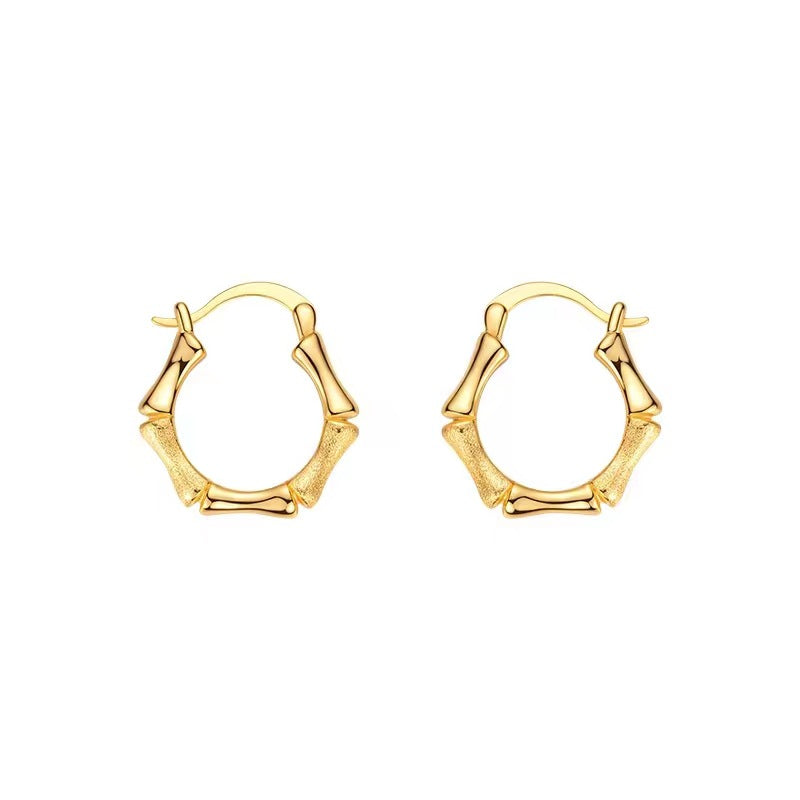 Women's Vietnam Placer Gold Design Simple Ear Clip High-grade Earrings