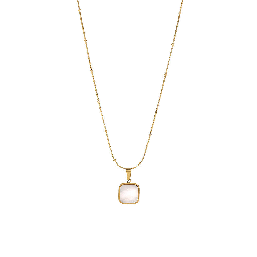 Women's Stainless Steel Style Fashion Personality Square Necklace