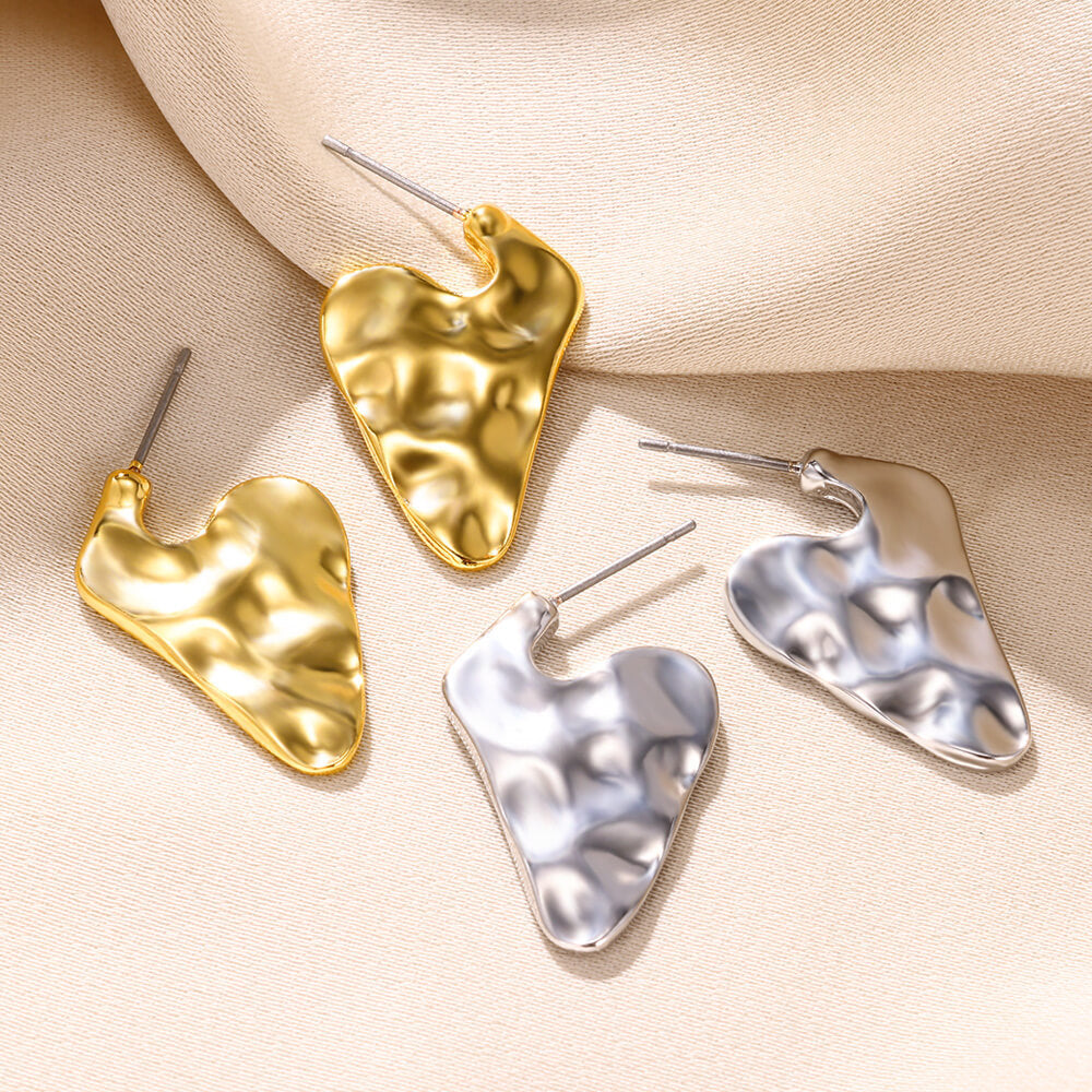 Irregular Cross Geometric Heart Shape Graceful Earrings
