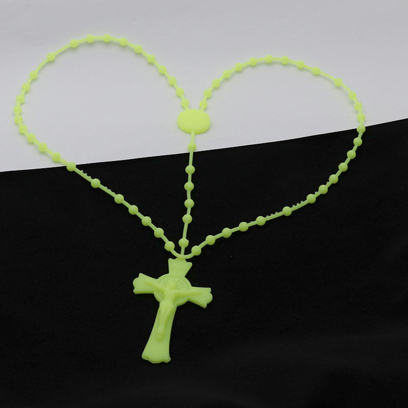 Flexible Glue Color Luminous Fluorescence Rosary Necklaces