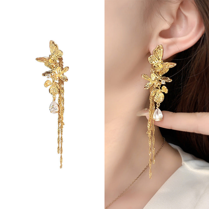Women's Gold-plated High-grade Fresh Sweet Niche Butterfly Earrings