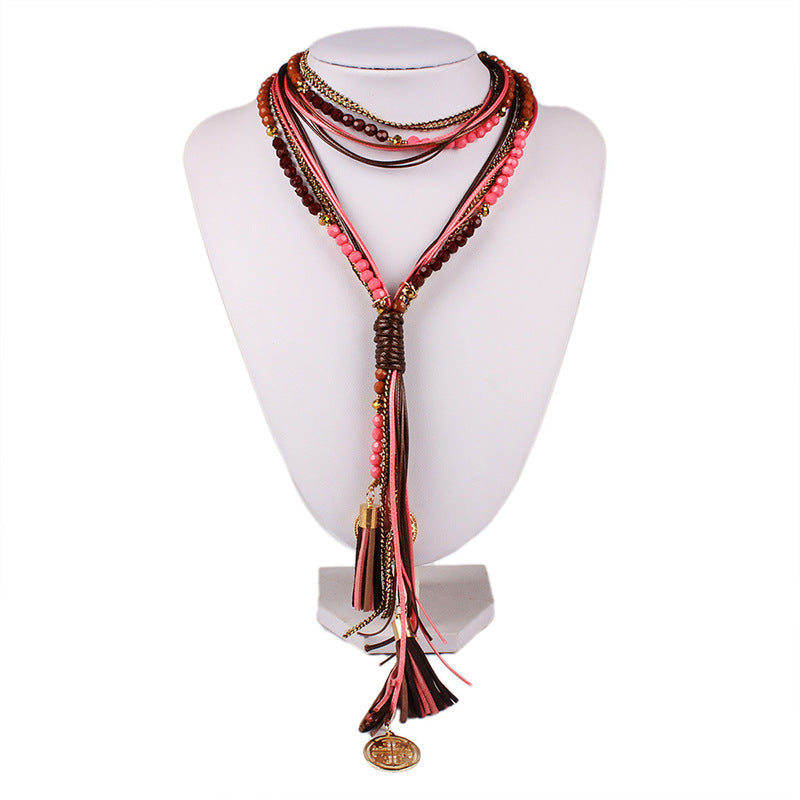 Beaded Handmade Sweater Chain Ethnic Accessories Necklaces