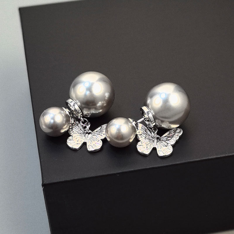 Pearl Butterfly Fashion Affordable Luxury Style Hollow Niche High-grade Stud Earrings