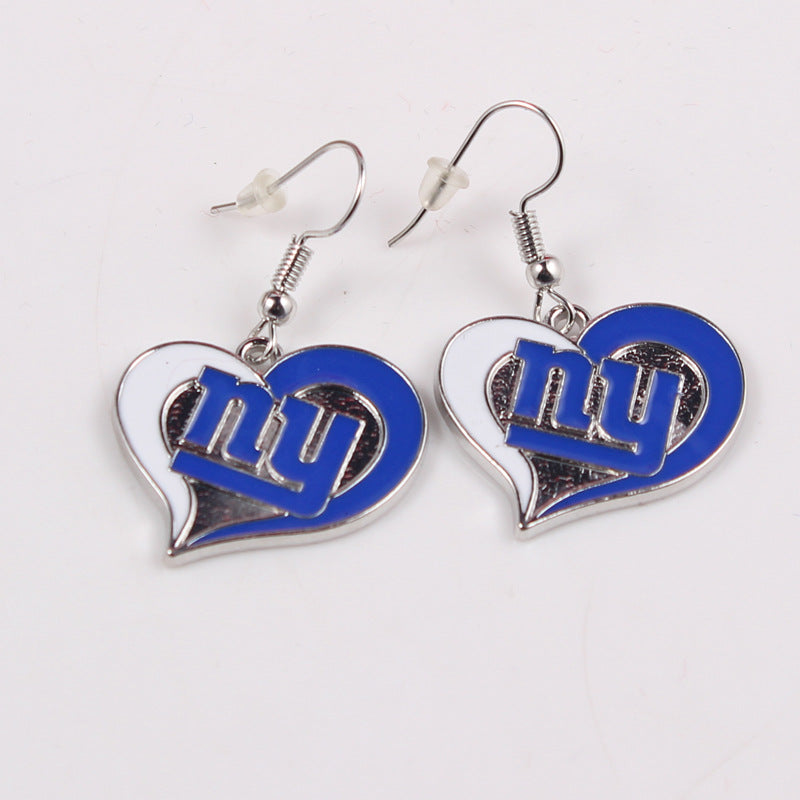 Oil Dripping Sports Team Series Denim Steel Pirate Earrings