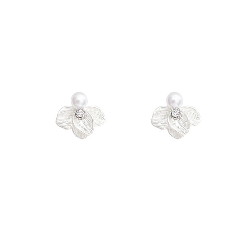 French Style Gentle Elegant Flower Female Mori Fresh Stud Earrings