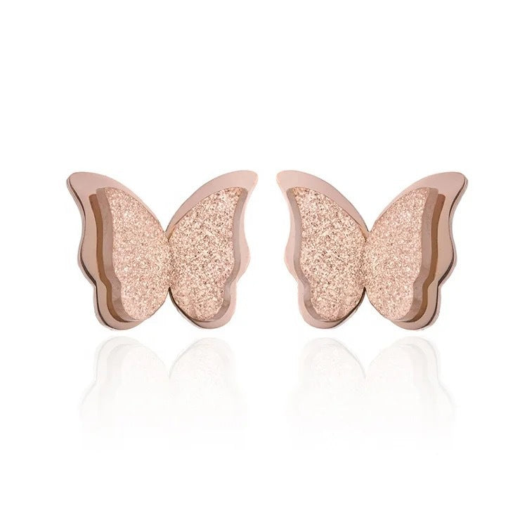 Butterfly Female Rose Gold Simple Graceful Clavicle Necklace