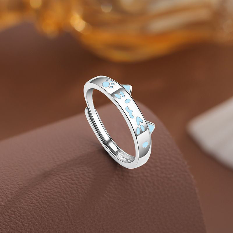 Luminous Dogs Cats Couple Female Cartoon Cute Pet Ring