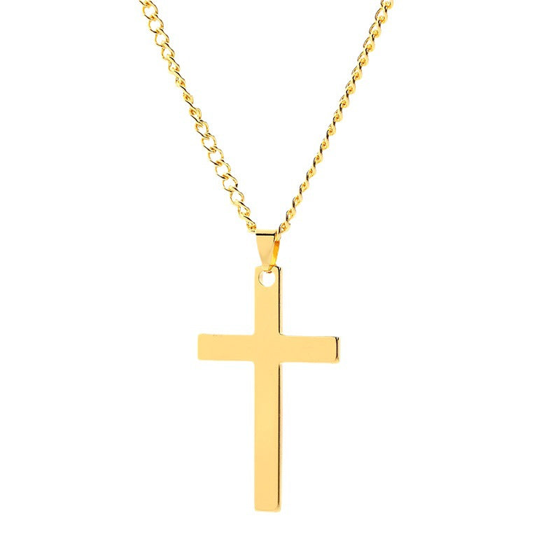 Men's Coffee Billion Ornament Stainless Steel Cross Necklaces