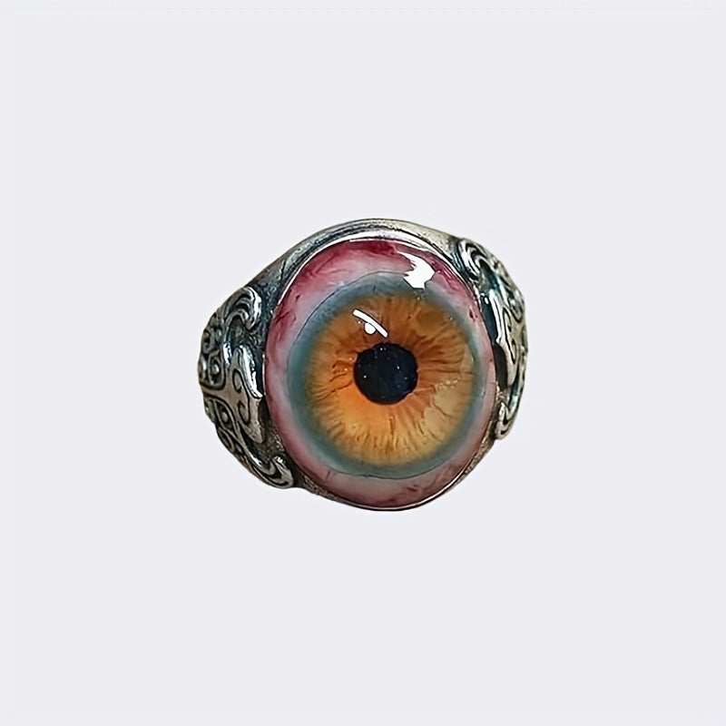 Exaggerated Realistic Red Eye Opening Domineering Retro Ring