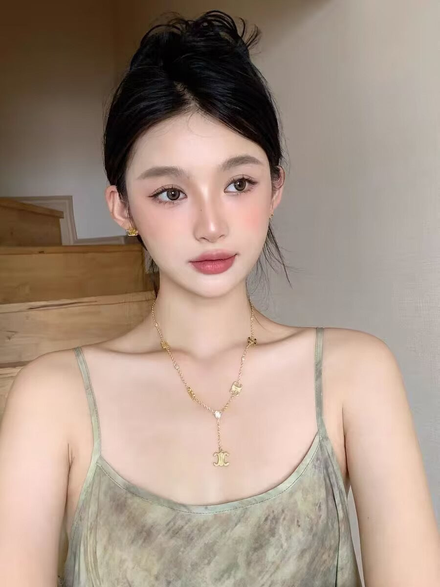 When Arc Fashion Clavicle Chain Titanium Steel Necklaces