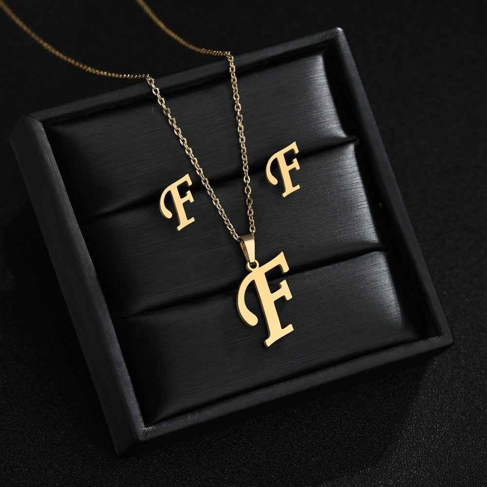 Fashion Letter Titanium Steel Letters Clothing Stainless Ornament Necklaces