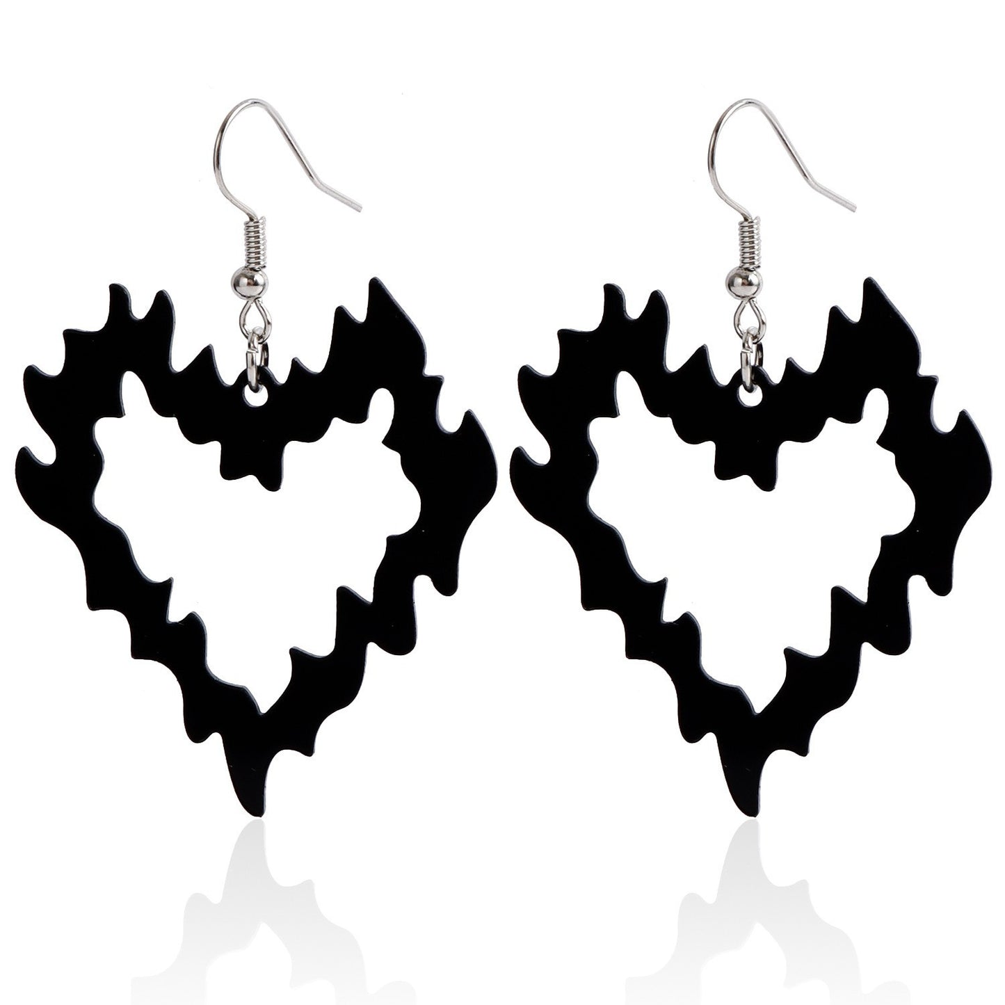 Ornament Vintage Black Resin Cross Long Earrings