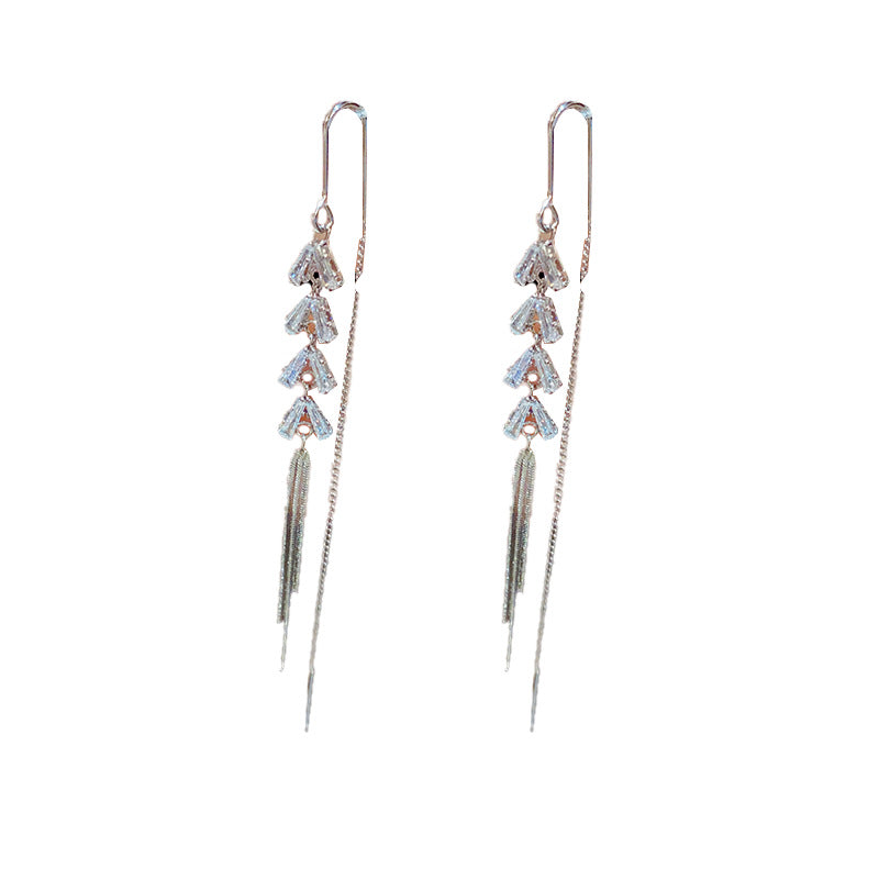 Simple Fashion Exquisite High-grade Zircon Tassel Trendy Korean Style Rings