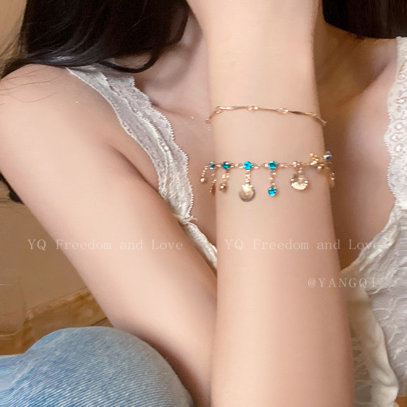 High-grade Double Layer Twin Temperament Clavicle Chain Necklaces