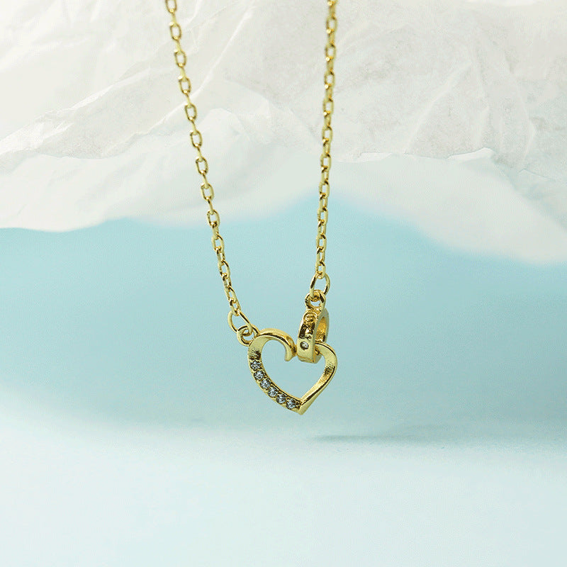 Love Heart-shaped Light Luxury Minority Female Clavicle Necklaces