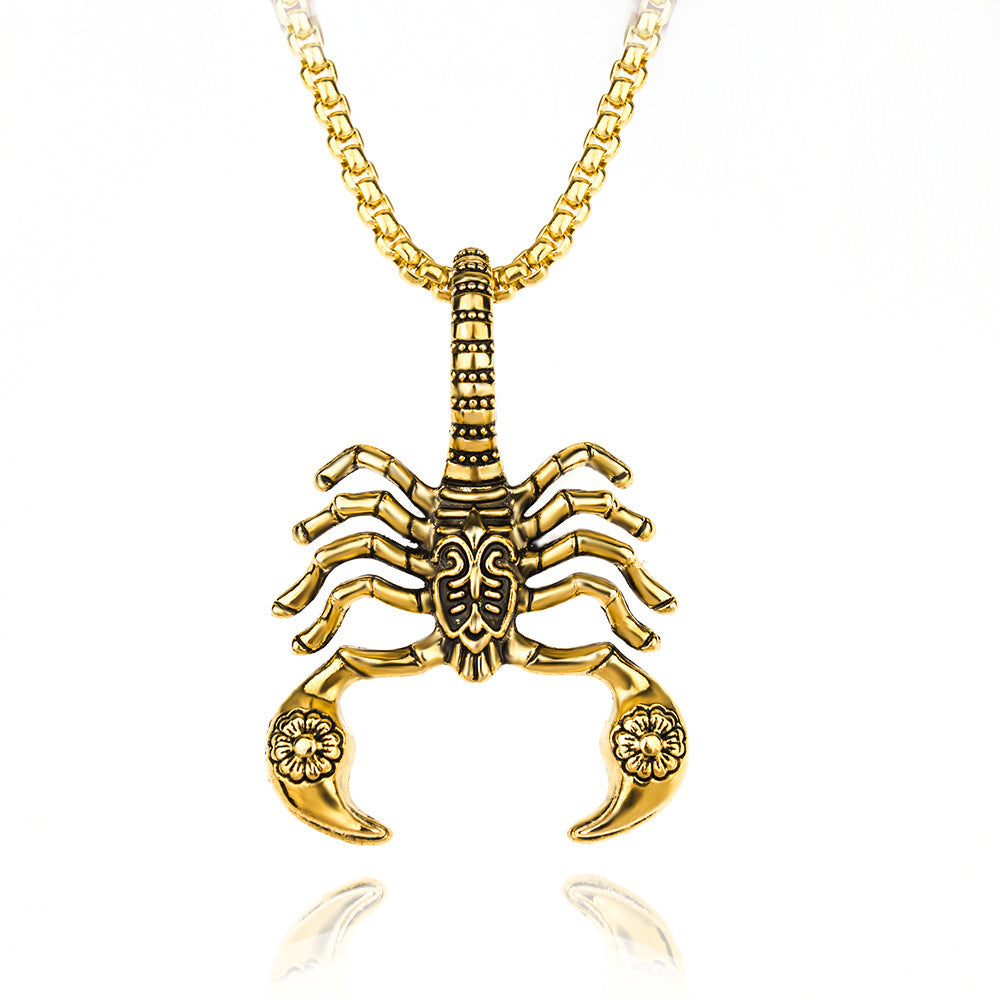 Spider Scorpion Skull Cross Pearl Chain Titanium Steel Pendants
