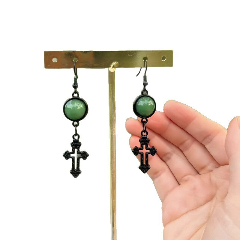 New Dark Hollow Cross Emerald Batch Earrings