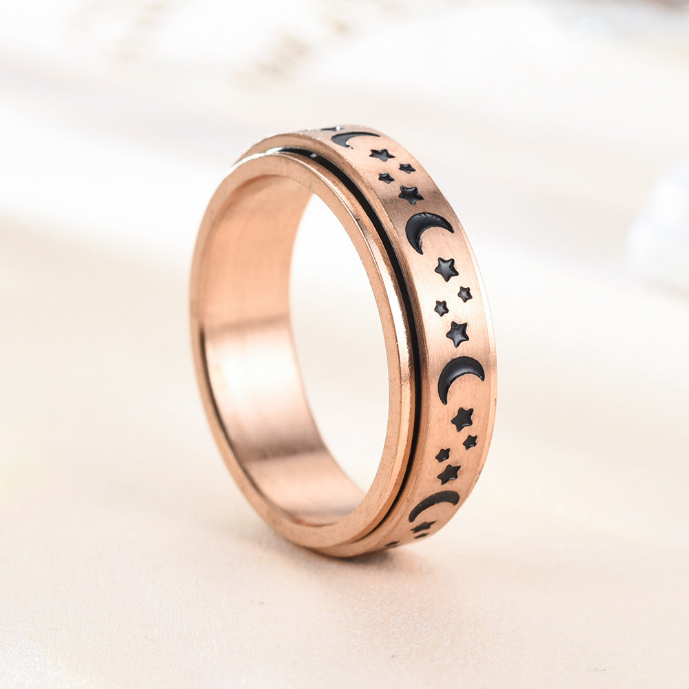 Titanium Steel Trendy Personalized Single Index Ring