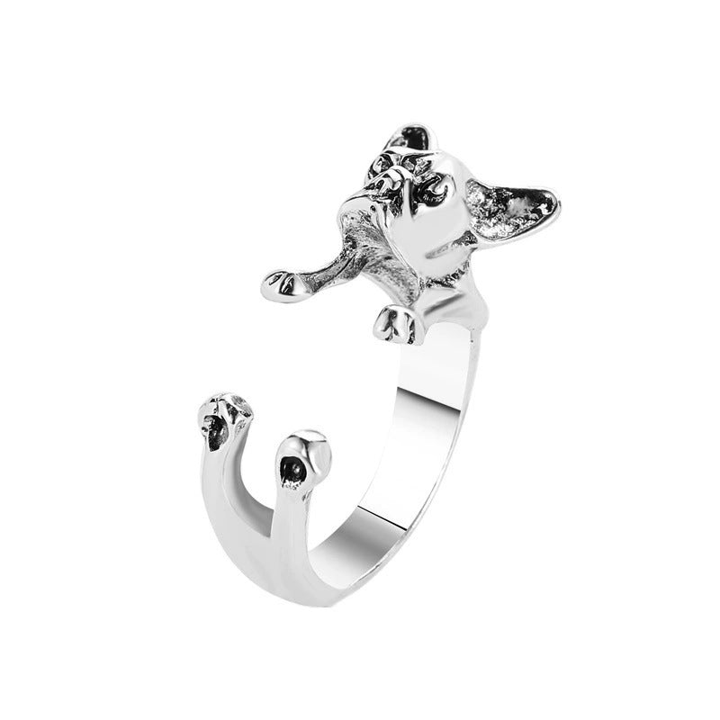 Niche Puppy Female Cute Personality Animal Sausage Ring