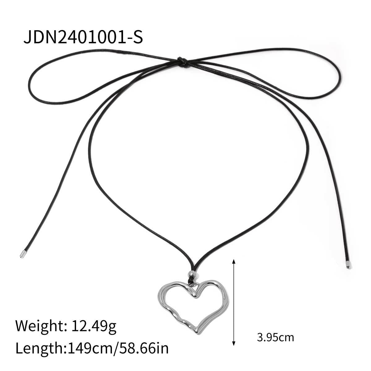 Gold Stainless Steel Wax Rope Pleated Necklaces