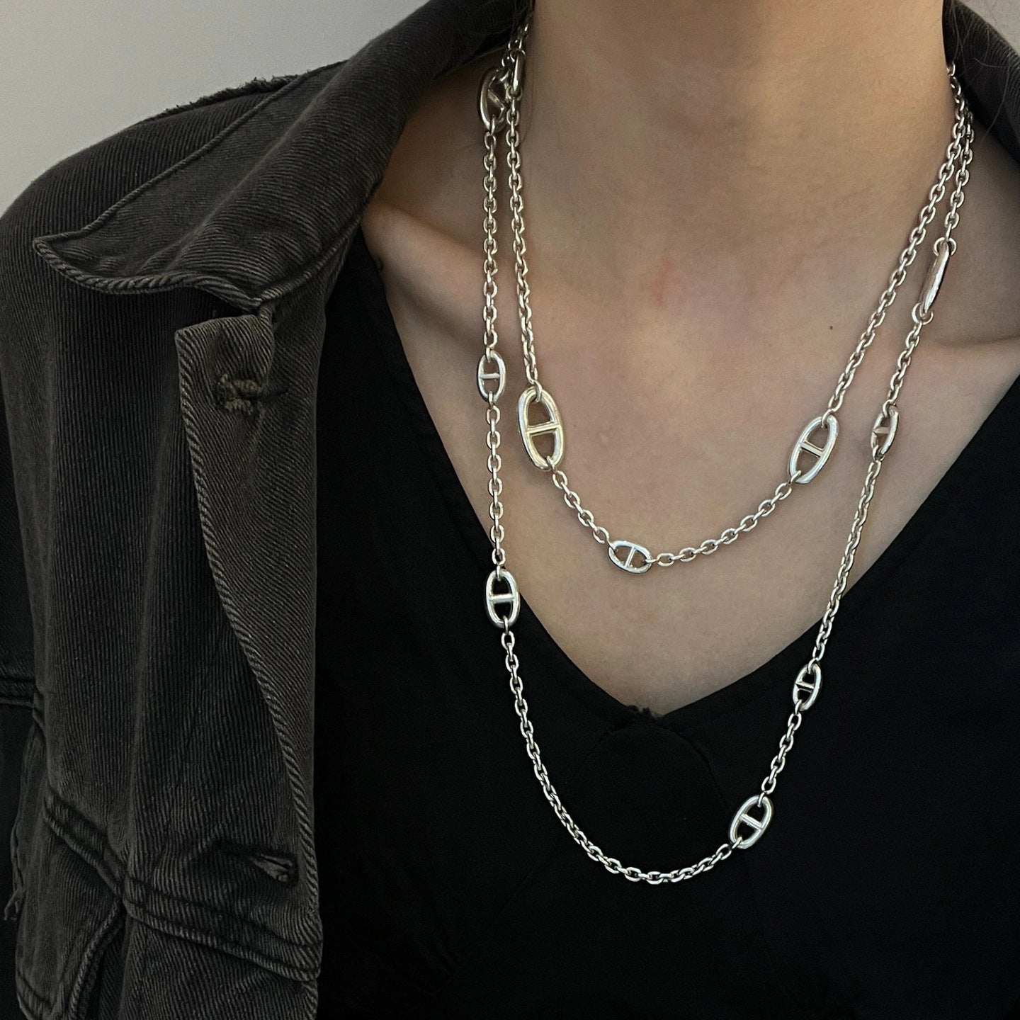 Nose Titanium Steel No Fading Buckle Necklaces