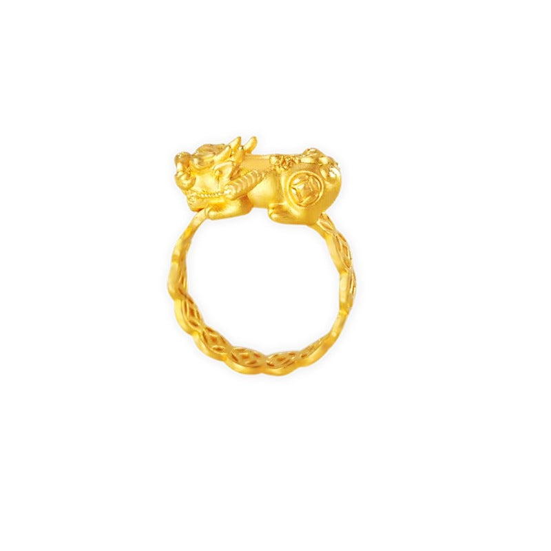 Vietnam Placer Gold Coin Drop Shipping Open Brass Plated Solid Rings