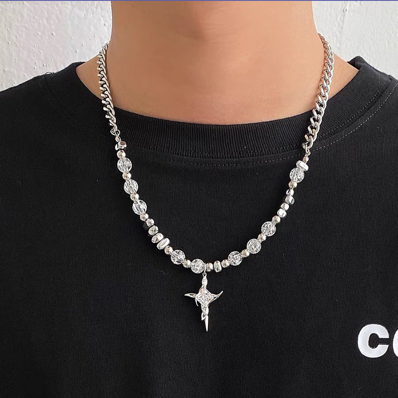 Onyx Stars Street Boys Design High-grade Clavicle Necklaces