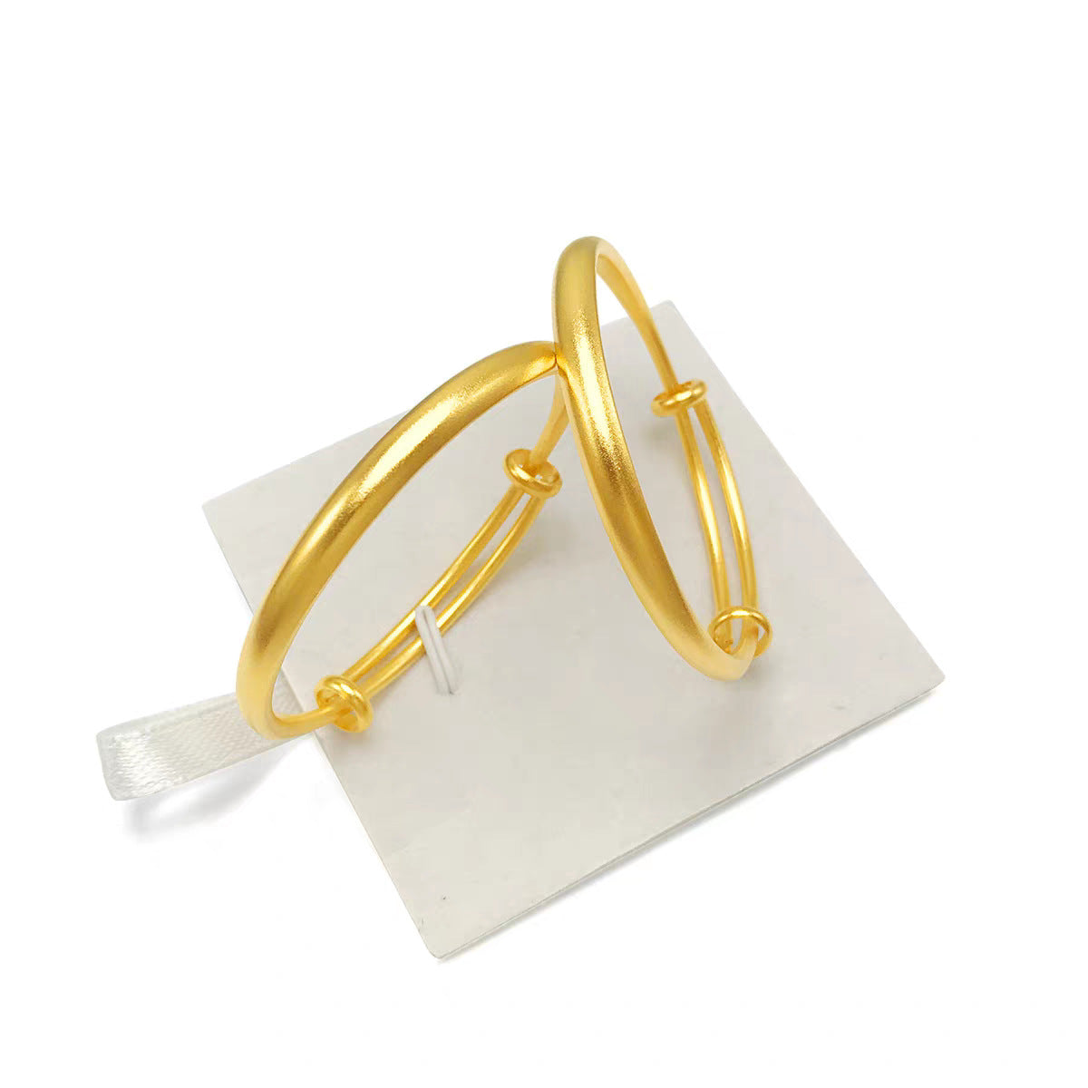 Children's Boutique Alluvial Gold Push-pull Opening Adjustable Glossy Simple Round Bracelet