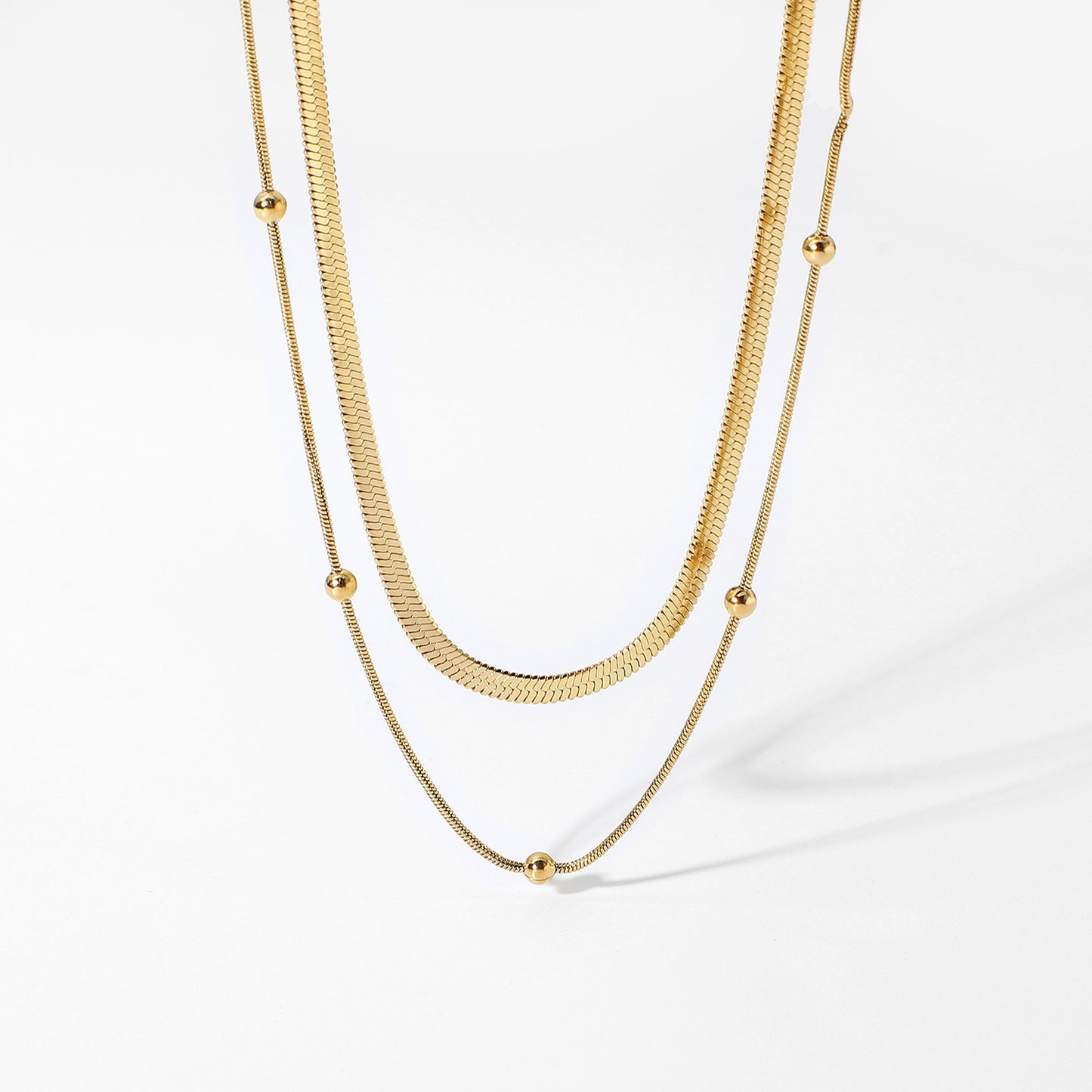 Simple Temperamental Minority Design Titanium Steel Chain Like Flat Necklaces