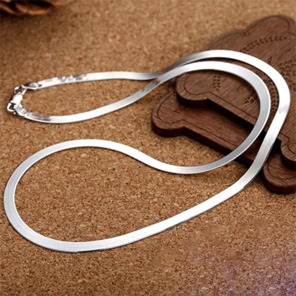 Women's & Men's Collarbone Flat Snake Bone Blade Chain Necklaces