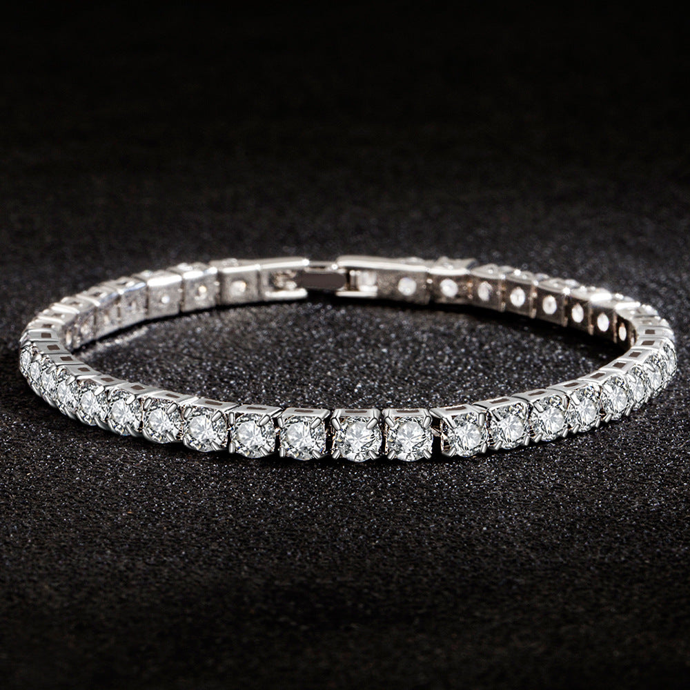 Korean One Row Two Rows Three Shiny Zircon Simple Bracelet