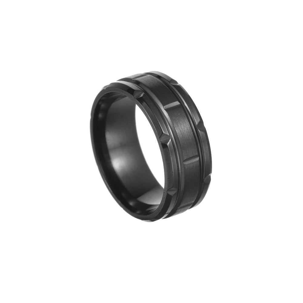 Men's Simple Jewelry Batch Flower Vacuum Plating Rings