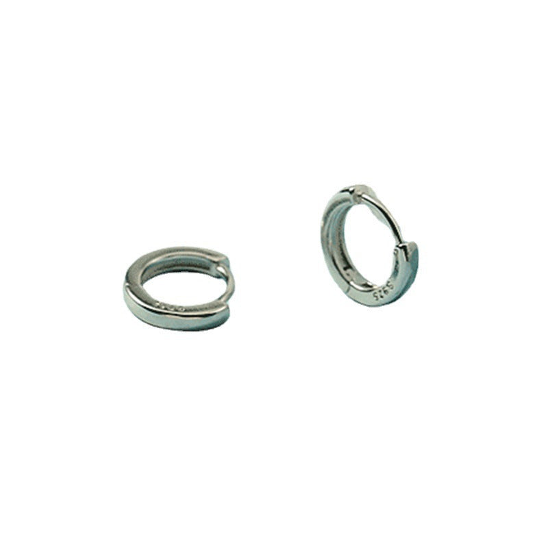 Korean Style Glossy Clip Plain Circle Simple Fashion Female Sleep Earrings