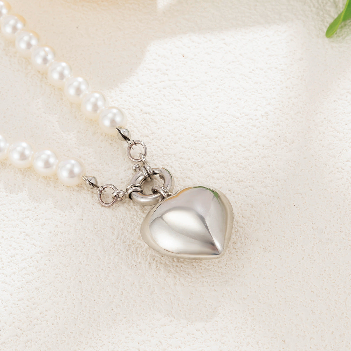 Metal Heart Imitation Pearl Fashion Winding Beaded Necklaces
