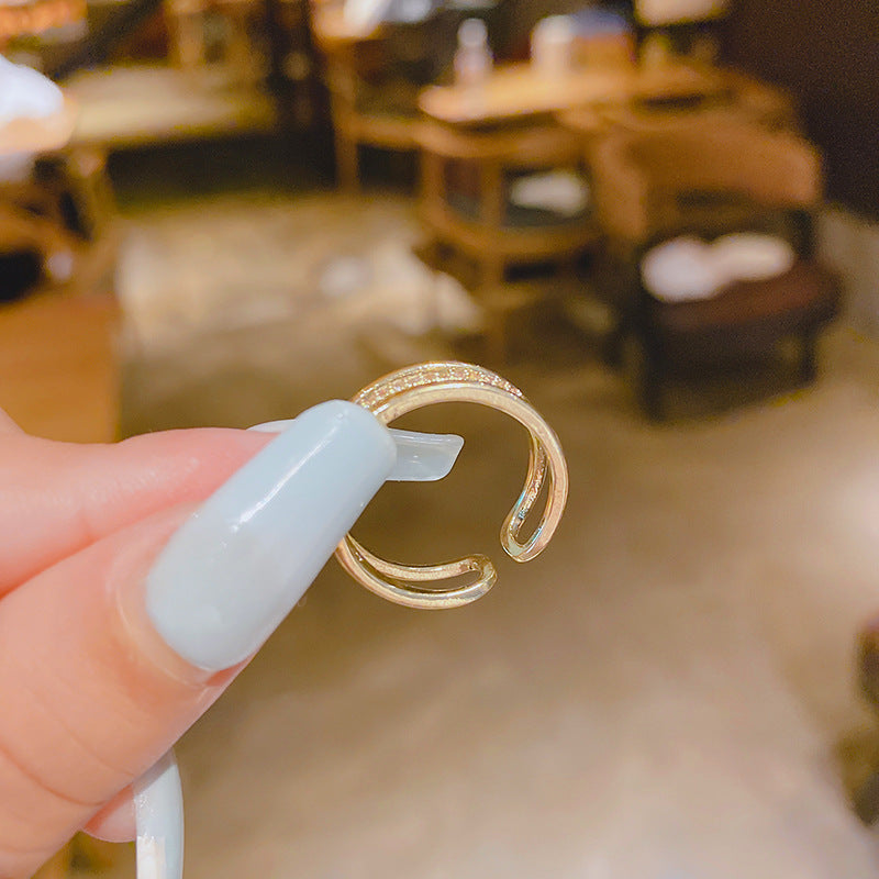 Women's Real Gold Plating Color Retention Micro Setting Design Rings