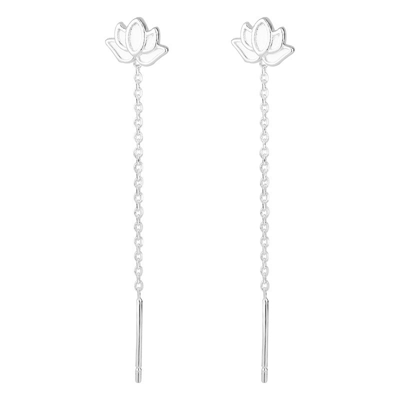 Fresh Long Lotus Classical Chinese Style Retro Simple Rings