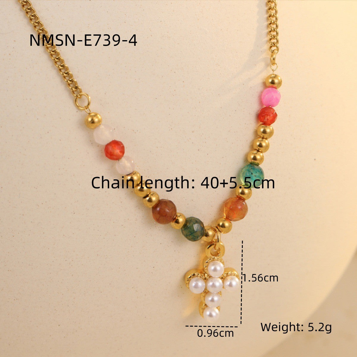 Women's Color Beads Stringed Starfish Suit Summer Necklaces