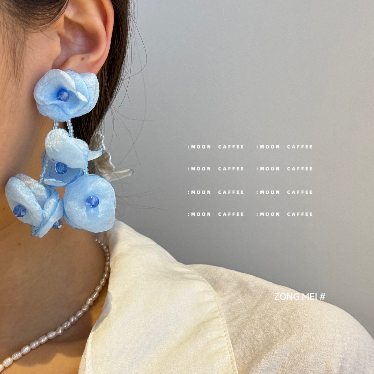 Style Flowers Gentle Vacation Mesh Petal Female Fresh Eye-catching Earrings