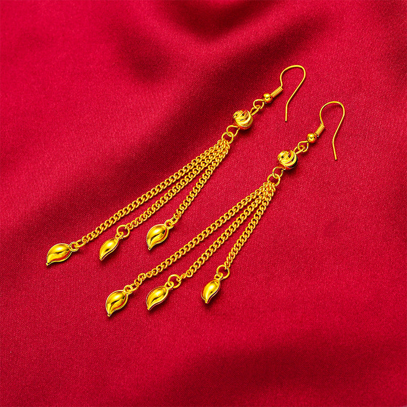Women's Bow Ladies Tassel Long Fringe Gift Earrings